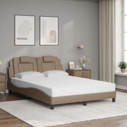 Lit avec matelas cappuccino 140x200 cm similicuir 