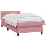 Sommier à lattes de lit avec matelas rose 80x210 cm velours 