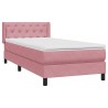 Sommier à lattes de lit avec matelas rose 80x210 cm velours 