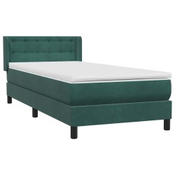 Sommier à lattes de lit et matelas vert foncé 90x210 cm velours 