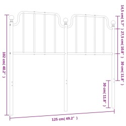 Tête de lit métal blanc 120 cm 