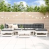 Salon de jardin 7 pcs Blanc Bois de pin massif 