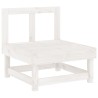 Salon de jardin 7 pcs Blanc Bois de pin massif 
