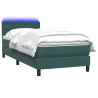 Sommier à lattes de lit et matelas vert foncé 80x220 cm velours 