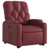 Fauteuil inclinable électrique rouge bordeaux similicuir 