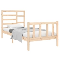 Cadre de lit sans matelas bois massif 75x190 cm 