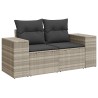 Salon de jardin 5 pcs avec coussins gris clair résine tressée 