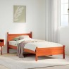 Cadre de lit sans matelas cire marron 75x190 cm bois pin massif 