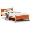 Cadre de lit sans matelas cire marron 75x190 cm bois pin massif 