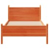 Cadre de lit sans matelas cire marron 75x190 cm bois pin massif 