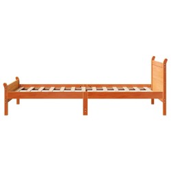 Cadre de lit sans matelas cire marron 75x190 cm bois pin massif 