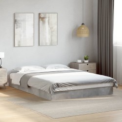 Cadre de lit sans matelas gris béton 120x190 cm 