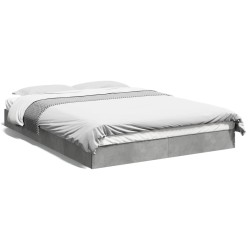Cadre de lit sans matelas gris béton 120x190 cm 