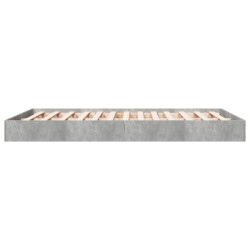 Cadre de lit sans matelas gris béton 120x190 cm 