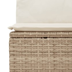 Salon de jardin avec coussins 6 pcs beige résine tressée 