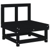 Salon de jardin 5 pcs noir bois massif de pin 