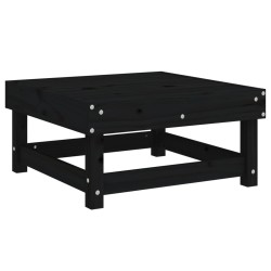 Salon de jardin 5 pcs noir bois massif de pin 