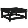 Salon de jardin 5 pcs noir bois massif de pin 