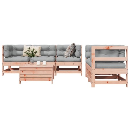 Salon de jardin 6 pcs bois massif sapin de douglas 