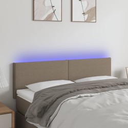 Tête de lit à LED Taupe 144x5x78/88 cm Tissu 
