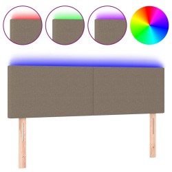 Tête de lit à LED Taupe 144x5x78/88 cm Tissu 