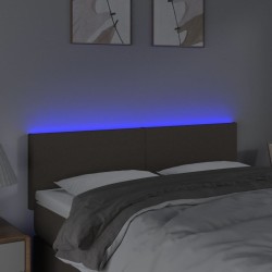 Tête de lit à LED Taupe 144x5x78/88 cm Tissu 