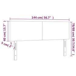 Tête de lit à LED Taupe 144x5x78/88 cm Tissu 