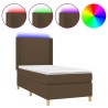 Sommier à lattes de lit matelas LED Marron foncé 80x200cm Tissu 