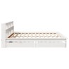Lit bibliothèque sans matelas blanc 200x200 cm bois pin massif 
