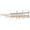 Lit bibliothèque sans matelas blanc 200x200 cm bois pin massif 