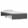 Cadre de lit sans matelas gris bois massif 90x200 cm 