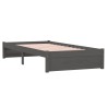 Cadre de lit sans matelas gris bois massif 90x200 cm 