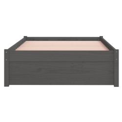 Cadre de lit sans matelas gris bois massif 90x200 cm 
