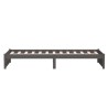 Cadre de lit sans matelas gris bois massif 90x200 cm 