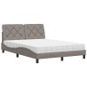 Lit avec matelas taupe 120x200 cm tissu 