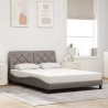 Lit avec matelas taupe 120x200 cm tissu 