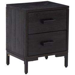 Table de chevet Noir 36x30x45 cm Bois de pin massif 