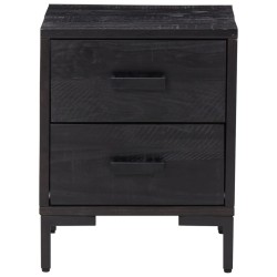 Table de chevet Noir 36x30x45 cm Bois de pin massif 