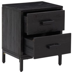 Table de chevet Noir 36x30x45 cm Bois de pin massif 