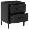 Table de chevet Noir 36x30x45 cm Bois de pin massif 