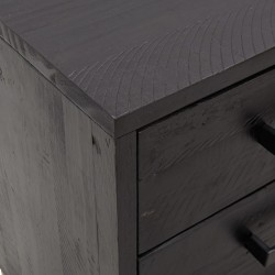 Table de chevet Noir 36x30x45 cm Bois de pin massif 
