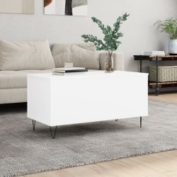 Table basse Blanc 90x44,5x45 cm Bois d'ingénierie 