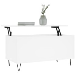 Table basse Blanc 90x44,5x45 cm Bois d'ingénierie 