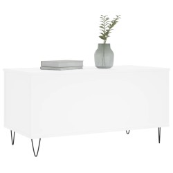 Table basse Blanc 90x44,5x45 cm Bois d'ingénierie 
