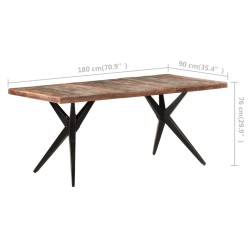 Table à manger 180x90x76 cm Bois de récupération massif 