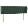 Tête de lit avec oreilles Vert foncé 163x23x78/88 cm Velours 
