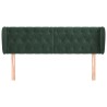 Tête de lit avec oreilles Vert foncé 163x23x78/88 cm Velours 