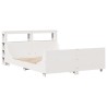 Cadre de lit sans matelas blanc 160x200 cm bois de pin massif 