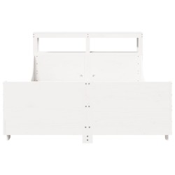 Cadre de lit sans matelas blanc 160x200 cm bois de pin massif 