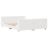 Cadre de lit sans matelas blanc 160x200 cm bois de pin massif 